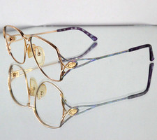 RARE Christian Dior Gold Logo Eyeglasses Blue/Purple Frame Vintage Austria 2799