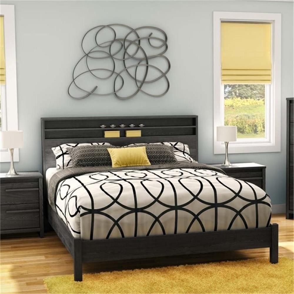 South Shore Tao Queen Platform Bed in Gray Oak