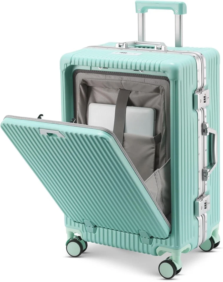 20" /24" Aluminum Framed Suitcase Carry-On Luggage w/ USB Port, Cup&Phone Holder - Image 2 of 4