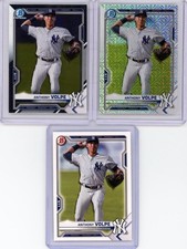 3 * ANTHONY VOLPE * 2021 BOWMAN CHROME MEGA MOJO REFRACTOR + CHROME BASE RC # 85