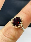 Vintage silver and high grade garnet ring UK size N