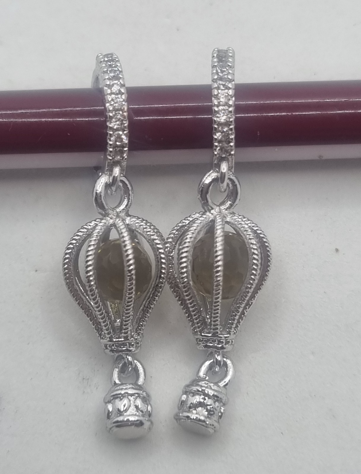 MINI ORECCHINI con mongolfiera color argento, orecchini insoliti