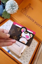 Louis Brown Monogram Pink Takashi Murakami Panda Card Holder