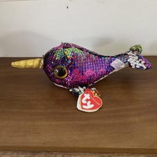 Ty Beanie Babies Flippables - Calypso The Narwhal (Regular Size), 9” new