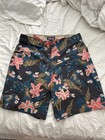 Patagonia Men's Stretch Planing Boardshorts Mens 33 Dark Blue Floral Hawaiian
