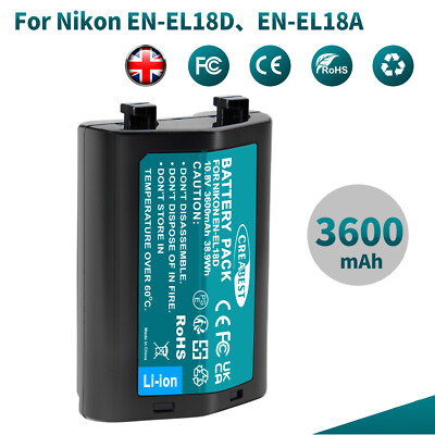 Batteria EN-EL18d Premium 10.8V 3350mAh Per Nikon D4, D5, D6, Z9 - Ricambio Alta Capacità