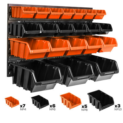 21 stck. Box Lagersystem Wandregal 58 x 39cm Stapelboxen Schüttenregal Sichtlage