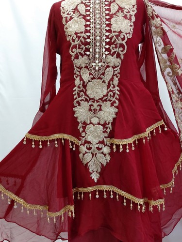 Pakistani Indian wedding fancy party casual shalwar kameez formal Maxi dress - Picture 9 of 12