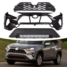 Front Bumper Cover Fascia & Grille Assembly Kit For 2019-2022 Toyota RAV4
