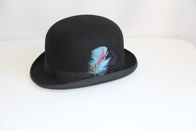 Stetson Sovereign Equestrian Black Derby Size 6 7/8”. High 