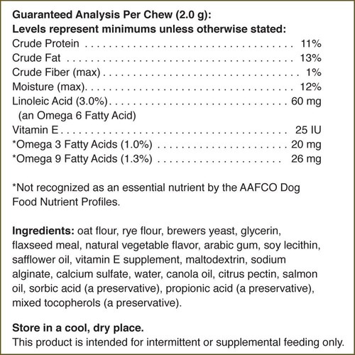 Dogs Skin & Coat Support For Dry Itchy & Irritated Skin All Natural, 30 Chews - Picture 7 of 24
