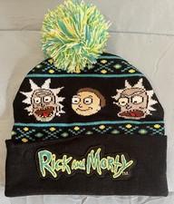 RICK AND MORTY POM KNIT MENS BEANIE HAT NEW