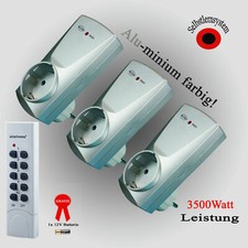 3 x Funksteckdosen AB600SA Funk Steckdose Funkschalter Set Fernbedienung ELRO 