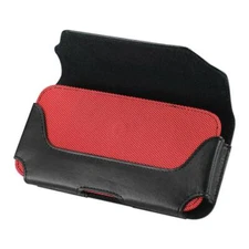 Reiko Leather Horizontal Phone Pouch/Red Interior & Logo 663507 = 6.6 Inches