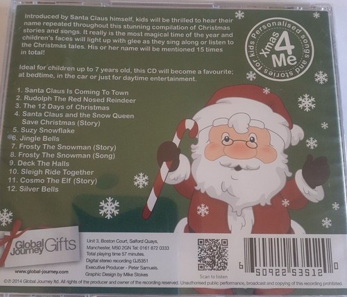 New Children's Personalised Boy/Girl Named Best Ever Christmas Song & Stories CD - Picture 28 of 48