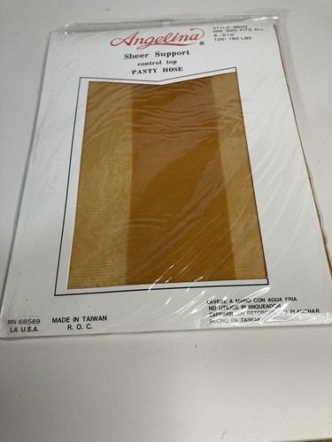 Vintage Angelina Sheer PantyHose Support One Size 100-160 lbs Style 9800 NOS - Picture 4 of 8