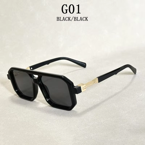 2024 Vintage Mode Sonnenschutz Sonnenbrille für Herren Quadratische Sonnenschirme Retro Flair - Bild 13 von 16