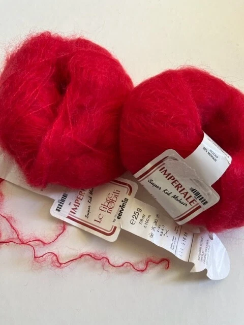 Coleção de fibra (lote 10 bolas) para cachecol artesanal vermelho - Imagem 4 de 4