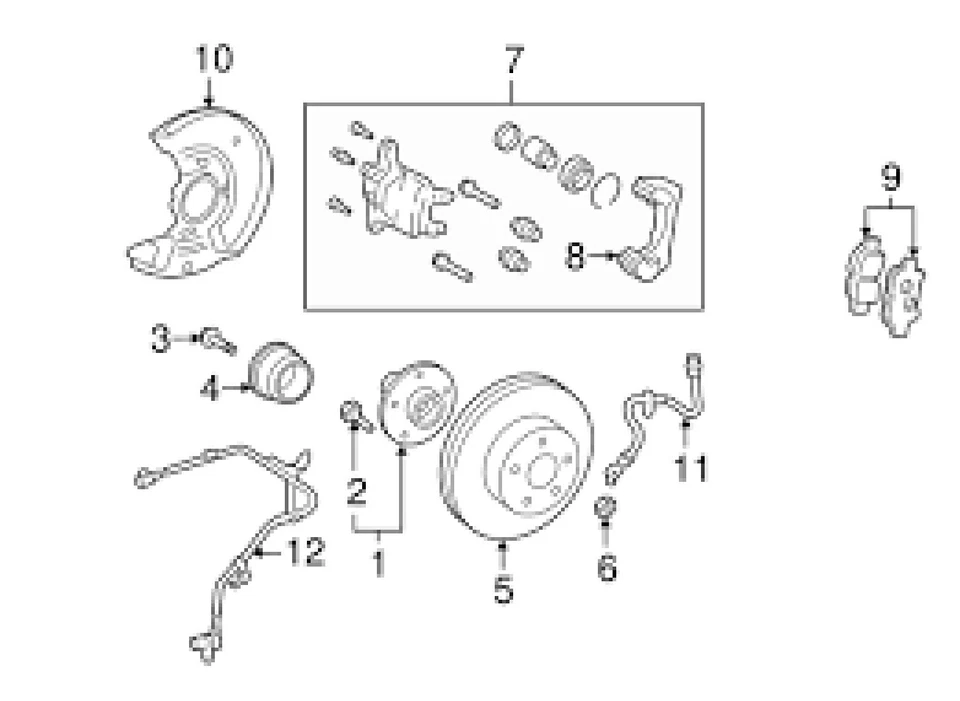 Toyota 43510-47012 genuino OEM buje delantero y conjunto de cojinetes 2009-2004 Toyota Prius Foto 4 de 4