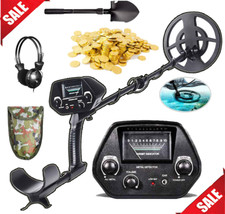 PRO Metal Detector  Headphones  Shovel  8" Waterproof Coil Premium Kit Black