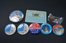 8 Vtg NASA Space Shuttle Pins,Launch Guest Kennedy Space Center,1984 Astronaut
