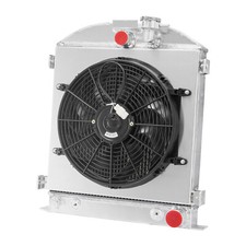 4row Aluminum Radiatorshroud Fan Fit 1939 1940 Ford-grill-shells 3chevy Engine