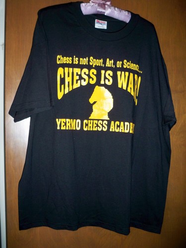Chess is War Yermo Tee Shirt Black Size Adult X Large (46-48) Hanes 50/50 - Picture 2 of 2