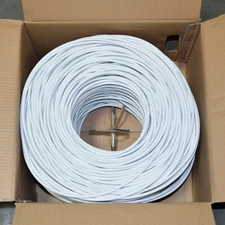 1000ft Cat6 Plenum CMP 550 Mhz UTP Ethernet LAN Cable 23AWG NEW White