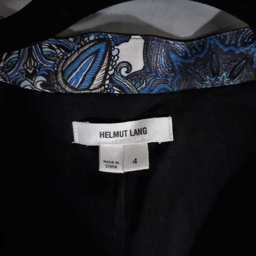 Helmut Lang Blazer Jacket Womens Size 4 Blue Mandala Floral Shimmering 1 Button - Picture 10 of 16