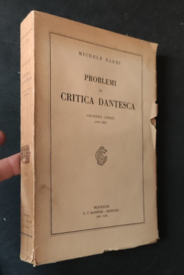 BARBI PROBLEME DER KRITIK DANTESCA DANTE ALIGHIERI SANSONI 1941