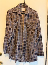Value Line Flannel Shirt Medium Button Up Montgomery Ward Vintage 164
