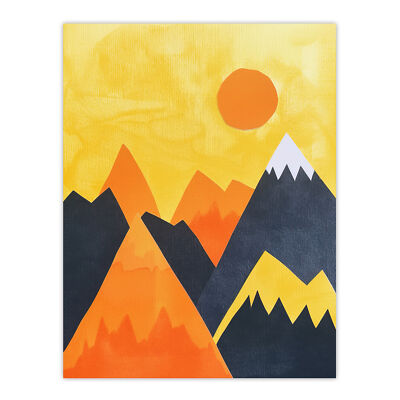 Sonnenaufgang über dem Himalaya-Gebirge abstraktes Wandbild Poster Druck