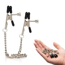 Adjustable Bull Nose Nipple Clamp w/ Chain Breast Jewelery SM Bondage Sex Toy