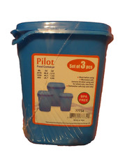 Pilot Food Storage Containers.  Set of 3 pieces  Blue in color BPA Free #77734