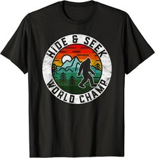 Bigfoot Hide Seek World Champ Sasquatch Silhouette T-Shirt M-3XL Fast Shipping