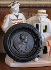 Médaille MARIE de MEDICIS 1624 Reine de FRANCE 10.5cm Très beau cadre en bois