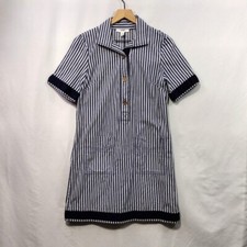 1901 Stripped Shirt Dress Women's 6 Blue Preppy Academia Cottagecore Retro 90s
