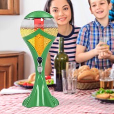 3-Liter Beverage Dispenser Glass Ball with Ice Core Wine Dispenser Green