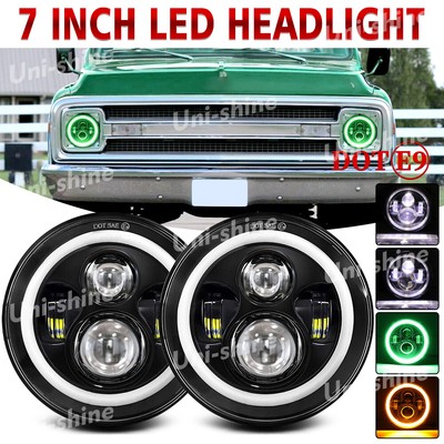 2pc 7'' Round LED Headlights for 1953-1957 Chevrolet Bel Air/150/210 Impala Ford