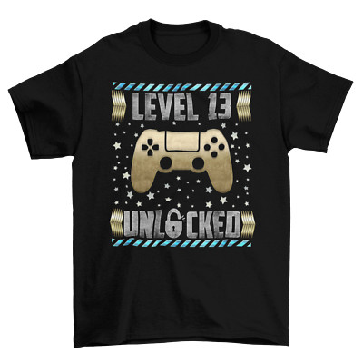 Kinder 13. Geburtstag Gaming T-Shirt Level 13 entsperrt Gamer Geschenk für einen 13-Jährigen