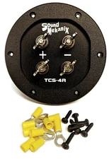 Round Subwoofer Speaker Box Terminal Cup, DUAL Input - TCS-4R Black