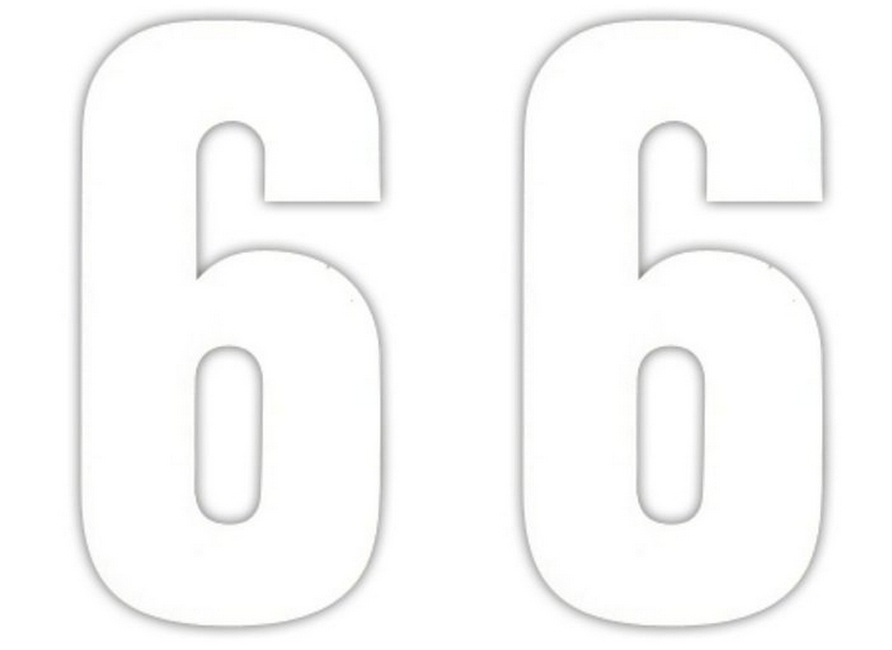 2 Pack Wheelie Bin House Numbers & Letters White Self Adhesive Wheely