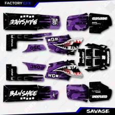 Purple Savage Camo Racing Fender Graphics Kit fits Yamaha Banshee 350 Twin
