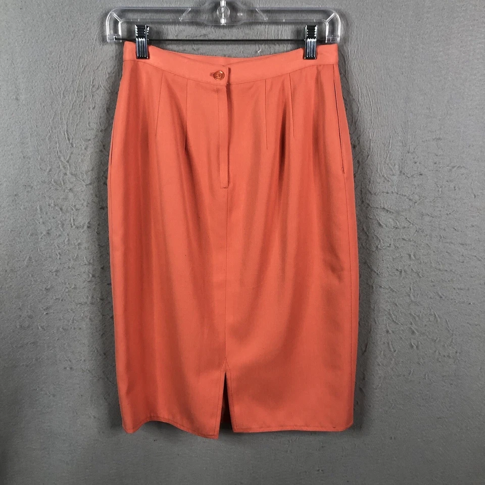 Bernard Holtzman Falda Traje Mujer 8 Naranja Retro Carrera Años 80 Iglesia Oficina De Colección Foto 3 de 4