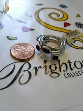 Brighton NWT smokey quartz trio 6 sterling silver .925 ring w/ TIN lot 3 set