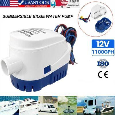 12V 1100GPH Automatic Submersible Boat Bilge Water Pump With Auto Float Switch