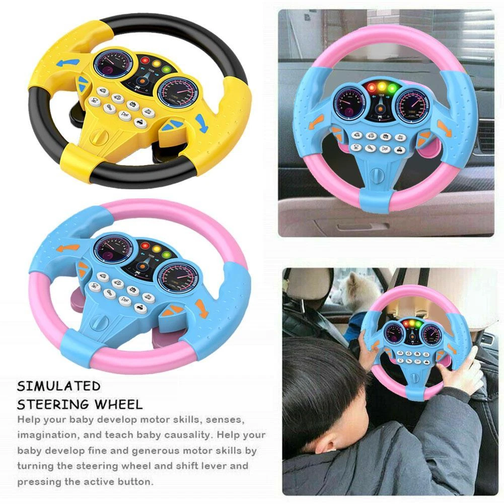 Simulation Driving Car Toy Steering Wheel Kids Baby Interactive Toy H
