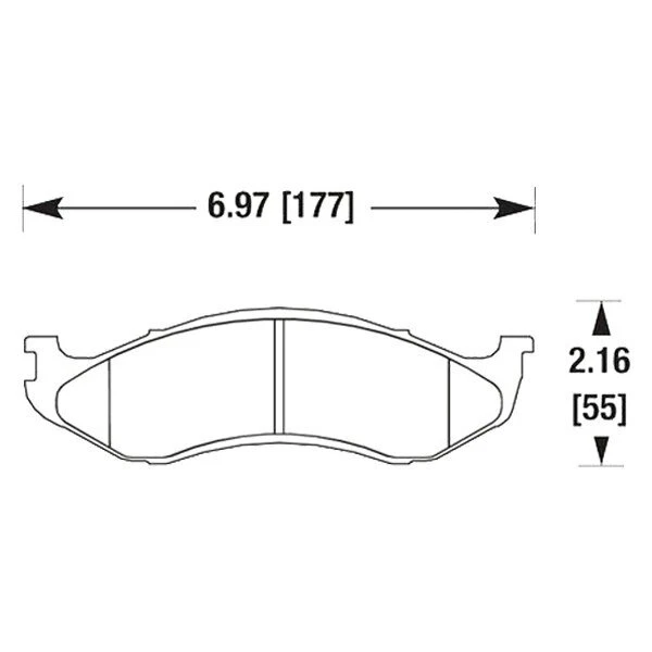 Hawk HB210Y.677 LTS Compound Front Brake Pads for 93-98 Jeep Grand Cherokee - Image 3 of 3