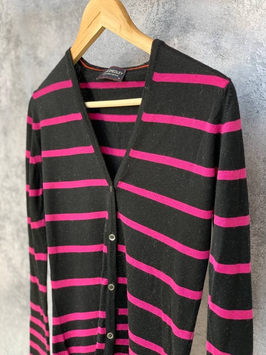 John Smedley Cardigan Striped 100% Merino Size M | eBay