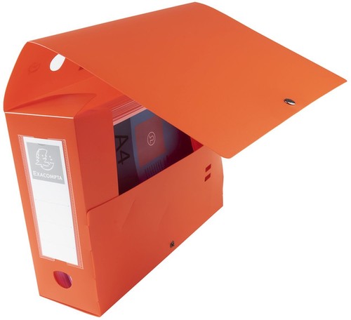 Archivbox mit Druckknopf aus PP 700µ Rücken 100mm blickdicht, DIN A4 Rot - Bild 2 von 4
